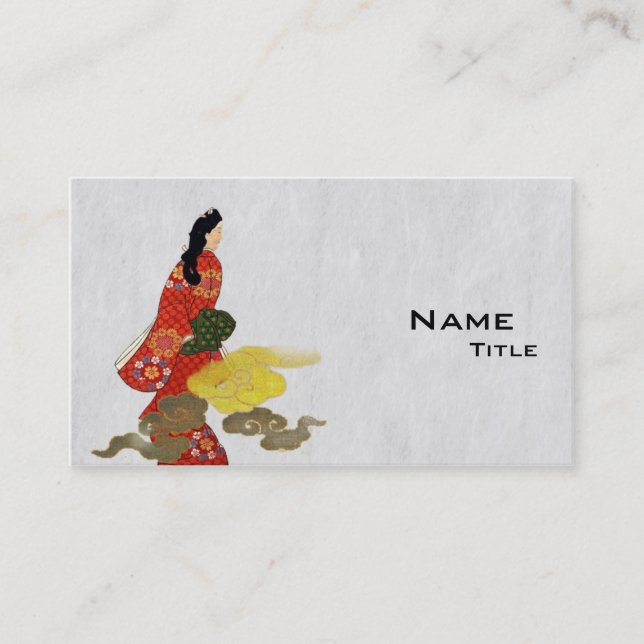 Tarjeta De Visita Mikaeri Bijin en kimono (Anverso)
