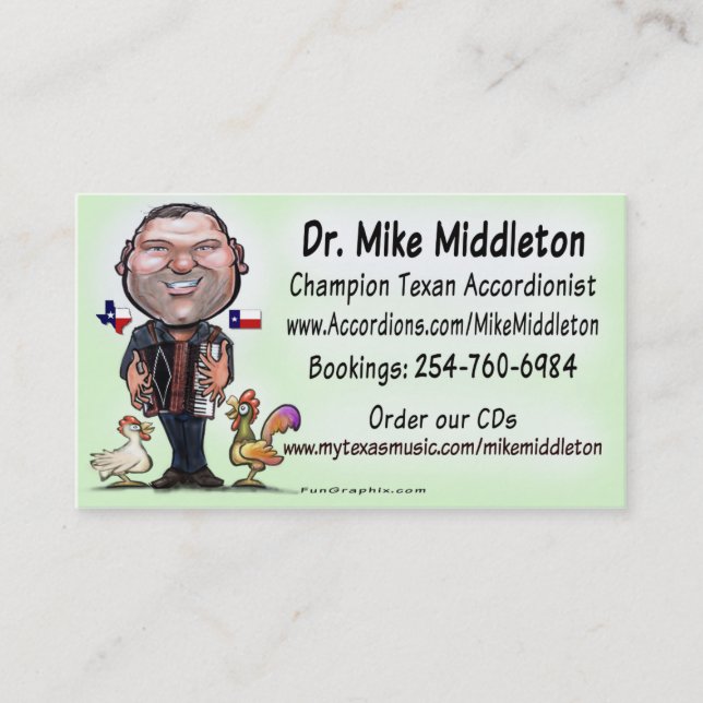 Tarjeta De Visita Mike y la música de Middletones (Anverso)