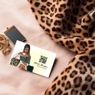Tarjeta De Visita Millionaire Mindset Bosque Lady Código QR