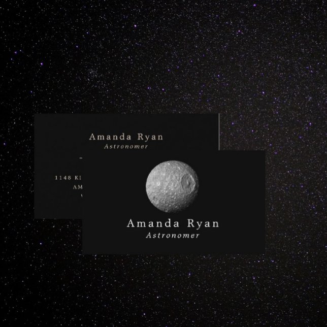 Tarjeta De Visita Mimas Luna de Saturno, astronomía (Subido por el creador)