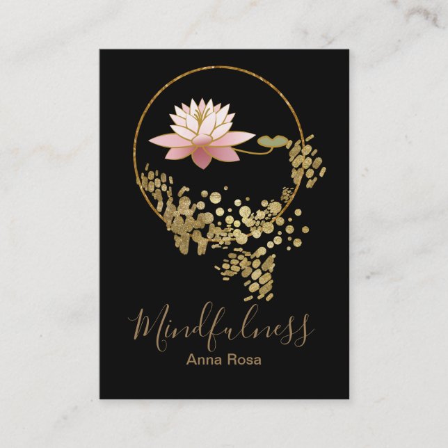 Tarjeta De Visita Mindfulness de la meditación de la yoga de Lotus (Anverso)