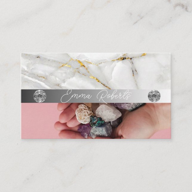 Tarjeta De Visita Mineral Amethyst Crystal Quartz Texturista C (Anverso)