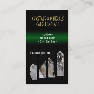 Tarjeta De Visita Minerales - Cristales blancos de curación de cuar