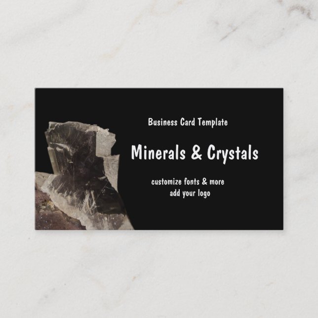 Tarjeta De Visita Minerales y cristales de cuarzo (Anverso)