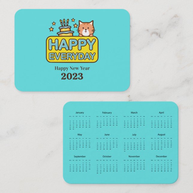 tarjeta de visita mini calendario 2023 (Anverso / Reverso)
