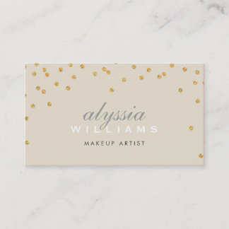 Tarjeta De Visita mini confetti mini crema purpurina brillante oro