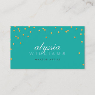 Tarjeta De Visita mini confetti mini oro brillante purpurina jade ve