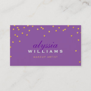 Tarjeta De Visita mini confetti mini oro brillante purpurina púrpura