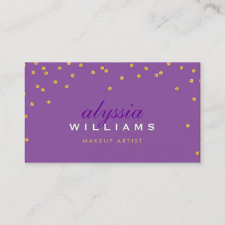 Tarjeta De Visita mini confetti mini oro brillante purpurina púrpura