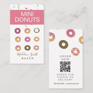 Tarjeta De Visita Mini Donuts Panadería Repostería Dulces Caseros