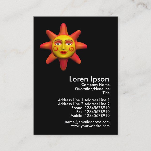 Tarjeta De Visita Mini foto de Sun Face (Anverso)