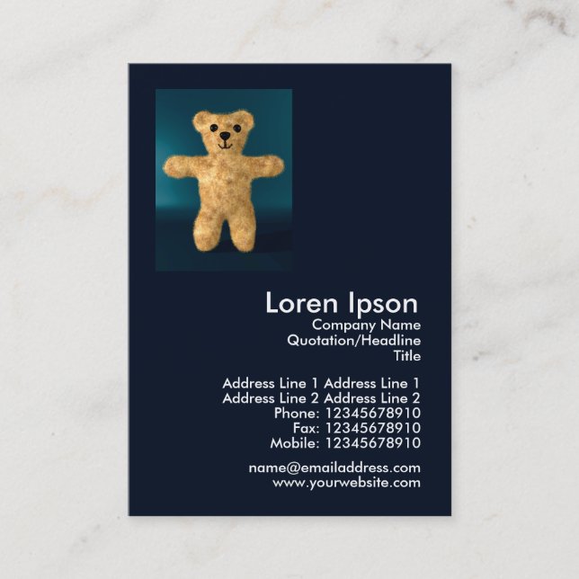 Tarjeta De Visita Mini foto de Teddy Bear (Anverso)