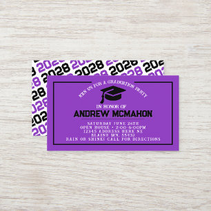 Tarjeta De Visita Mini graduación morada y negra invitan a