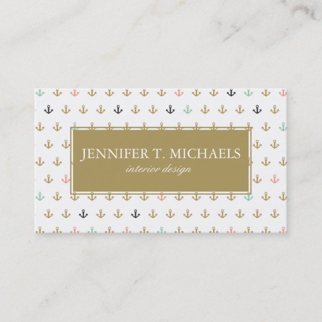 Tarjeta De Visita Mini modelo del ancla (Anverso)