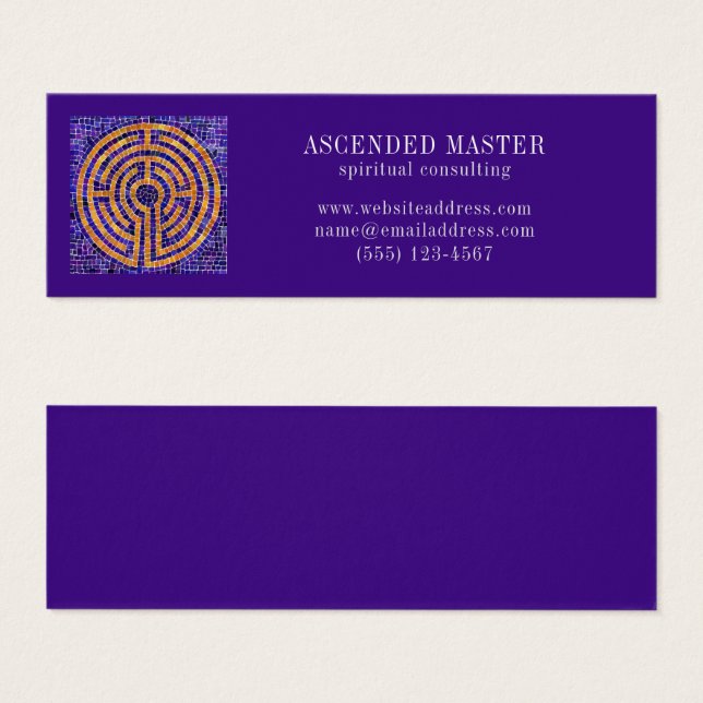 TARJETA DE VISITA MINI MÓSICO LABERINTO - Morado (Anverso y reverso)