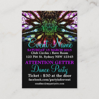 Tarjeta De Visita Mini volantes del evento Fiesta de arcoiris Spirit