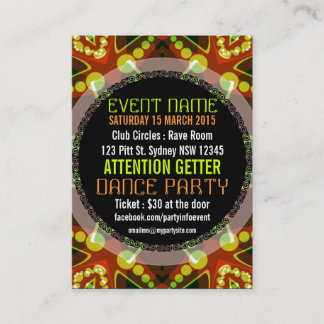 Tarjeta De Visita Mini volantes FIESTAS de eventos de puntos de burb