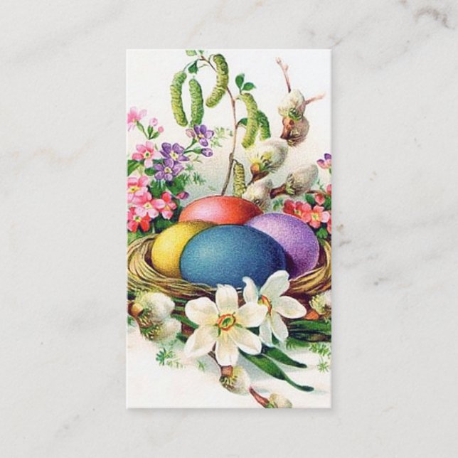 Tarjeta De Visita minihuevos retro vintage de Pascua (Anverso)