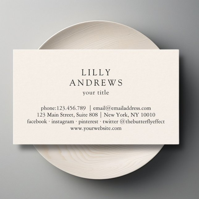 Tarjeta de visita mínima Beige (Beige Minimal Business Card Business Card)