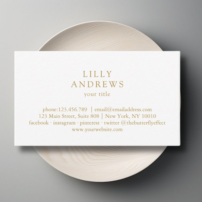 Tarjeta de visita mínima blanca para tarjetas de v (White Minimal Business Card Business Card)