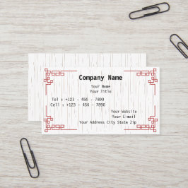 Tarjeta de visita mínima con motivos de Asia Orien