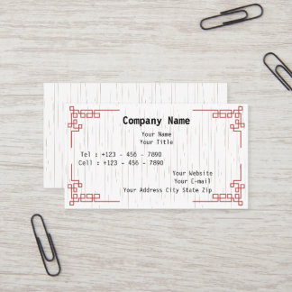 Tarjeta de visita mínima con motivos de Asia Orien