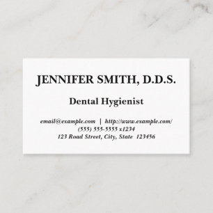 Tarjeta de visita mínima de higienista dental