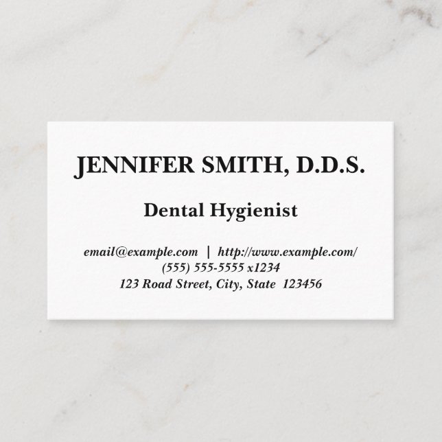 Tarjeta de visita mínima de higienista dental (Anverso)