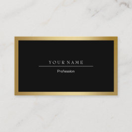 Tarjeta de visita mínima de marco dorado metálico 