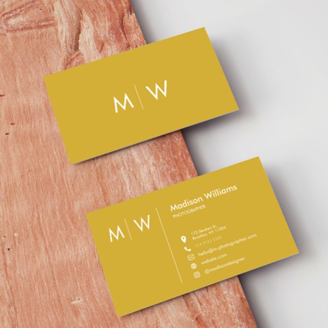 Tarjeta de visita mínima de monograma personalizad (Subido por el creador)