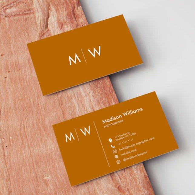 Tarjeta de visita mínima de monograma personalizad (Subido por el creador)