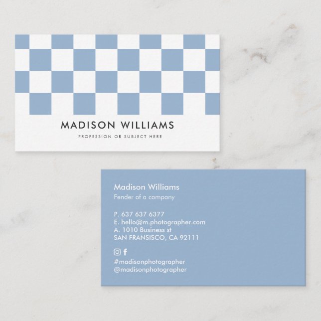 Tarjeta de visita mínima de monograma personalizad (Anverso / Reverso)