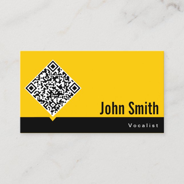 Tarjeta de visita mínima de vocalista de código QR (Anverso)