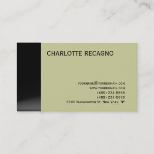 Tarjeta de visita minima moderna de color gris bei