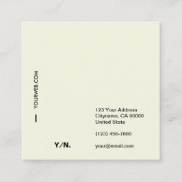 Tarjeta de visita mínima moderna del cuadrado de