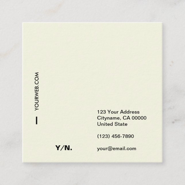 Tarjeta de visita mínima moderna del cuadrado de (Anverso)