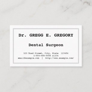 Tarjeta de visita mínima para cirujanos dentales