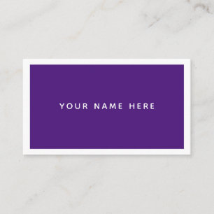 Tarjeta de visita mínima púrpura blanca