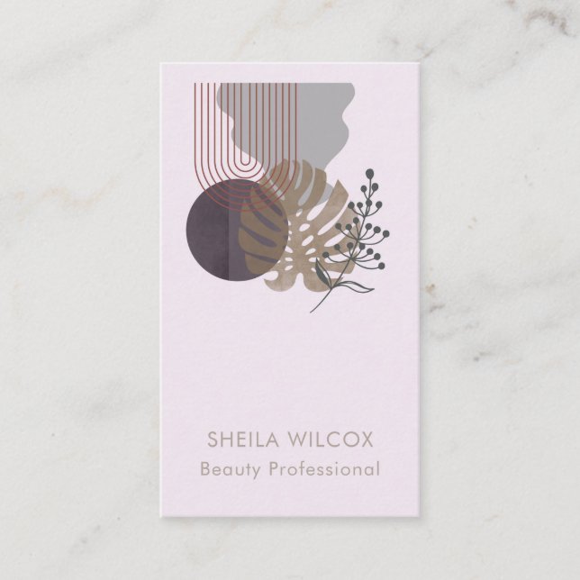Tarjeta De Visita Minimal Beauty Business Card | Abstract Botanical (Anverso)