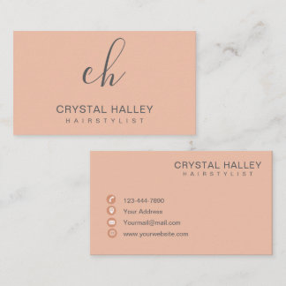 Tarjeta De Visita Minimal Blush Script Logo Hairstylist