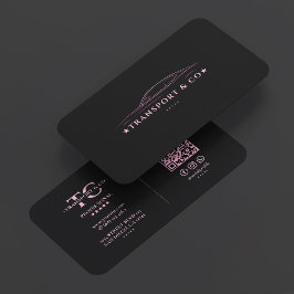 Tarjeta De Visita Minimal Car Driver Chauffeur Pink Black Transport
