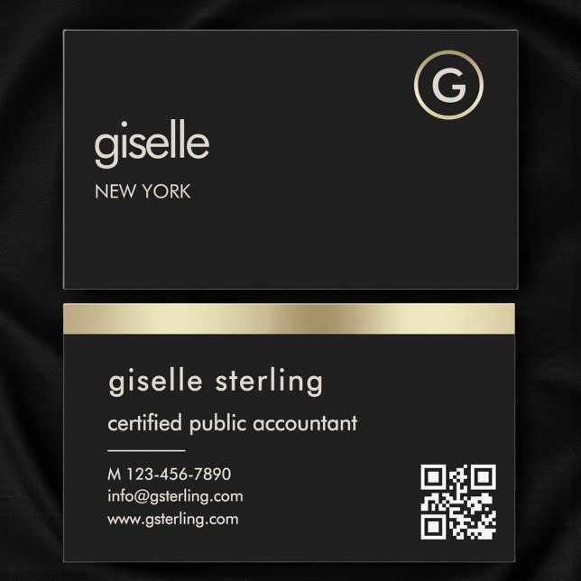 Tarjeta De Visita Minimal Certified Public Accountant CPA QR Code (Subido por el creador)