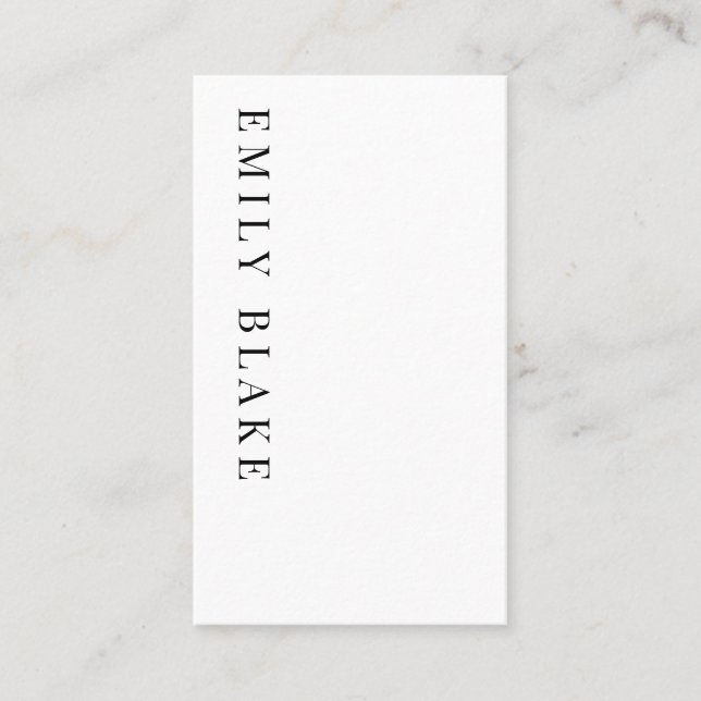 Tarjeta De Visita Minimal Classic Vertical Business Card (Anverso)