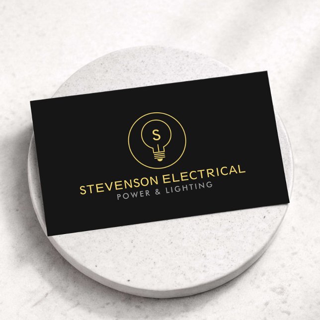Tarjeta De Visita Minimal Electrician Company Logo Black (Subido por el creador)