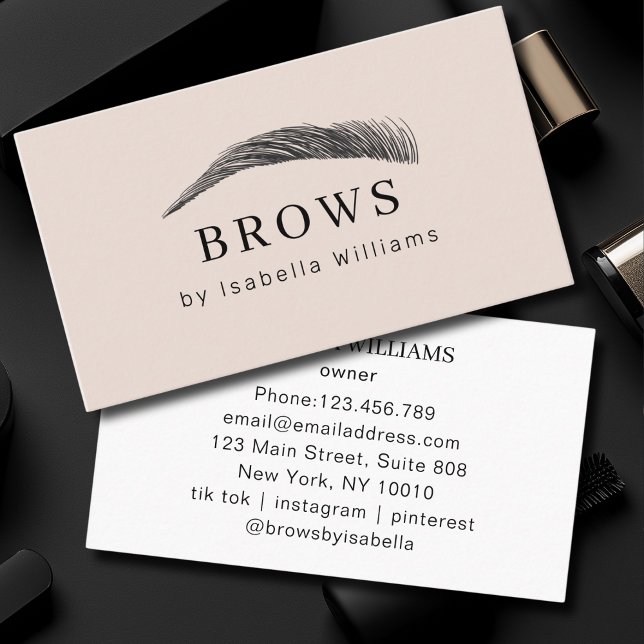 Tarjeta De Visita Minimal Elegant Eyebrow Salon  (Minimal Elegant Eyebrow Salon Business Card)