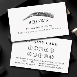 Tarjeta De Visita Minimal Elegant Eyebrow Salon Salon Loyalty
