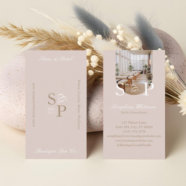 Tarjeta De Visita Minimal Elegant Simple Monogram Stylish Arch Photo (Minimal Elegant Simple Monogram Stylish Arch Photo Business Card)