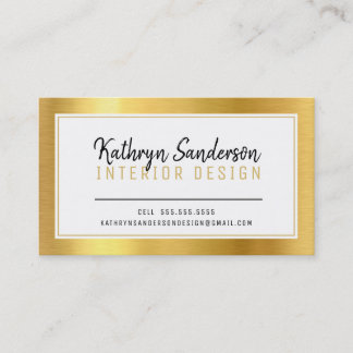 Tarjeta De Visita MINIMAL ESTILO Relieve metalizado de oro negro de 