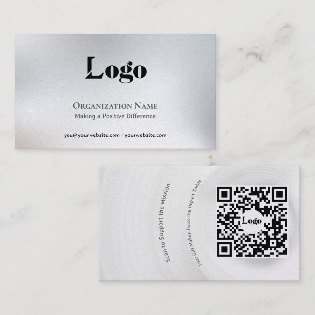 Tarjeta De Visita Minimal Fundraising Business Card (Anverso / Reverso)
