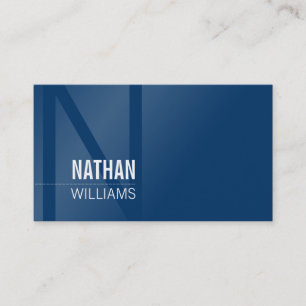 Tarjeta De Visita MINIMAL inicial simple moderno fresco oscuro azul